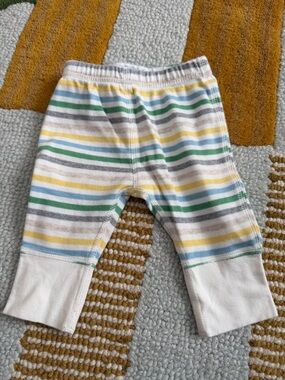 Hanna andersson blue and yellow striped wiggle pants size 50cm/US 0-3m